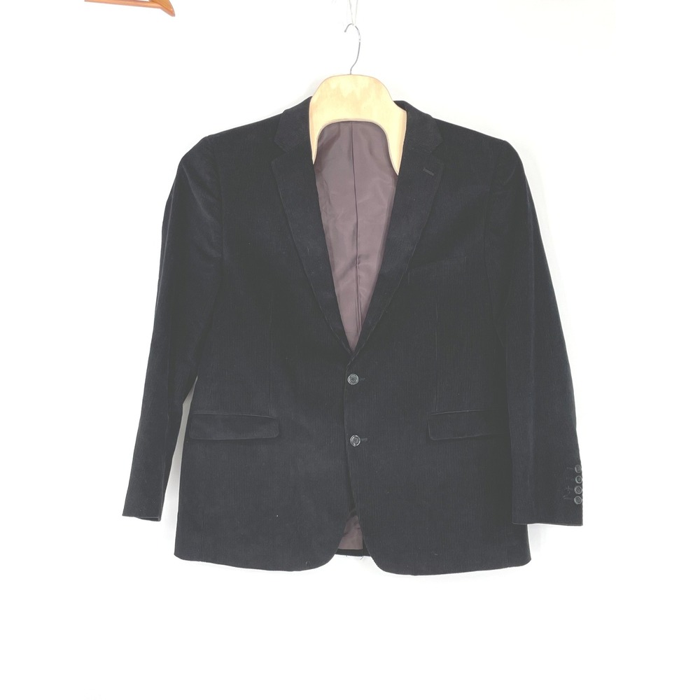 Chereskin Mens Blazer 46L Sport Coat Black Corduroy Cotton  Preppy